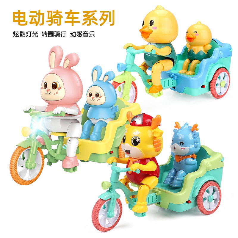 Free Shipping Cross-border Cartoon Cute Animal Cycling Electric Tricycle Music Light Children's Electric Toy Car Wholesale